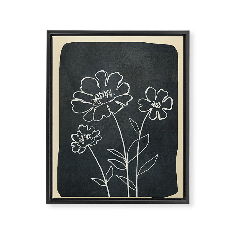 Sketch Line Flowers 4 Framed Canvas Print Gallery Image 8