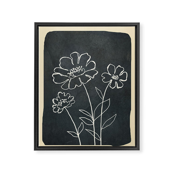 Sketch Line Flowers 4 Framed Canvas Print Gallery Image 1