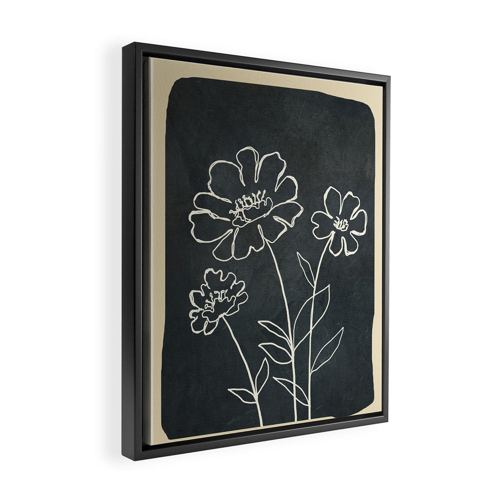 Sketch Line Flowers 4 Framed Canvas Print Gallery Image 2