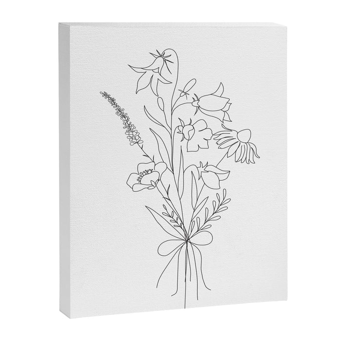 Small Wildflowers Minimalist Line Art Canvas Print Gallery Image 1