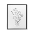 Small Wildflowers Minimalist Line Art Framed Canvas Print Gallery Image 6