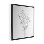 Small Wildflowers Minimalist Line Art Framed Canvas Print Gallery Image 2