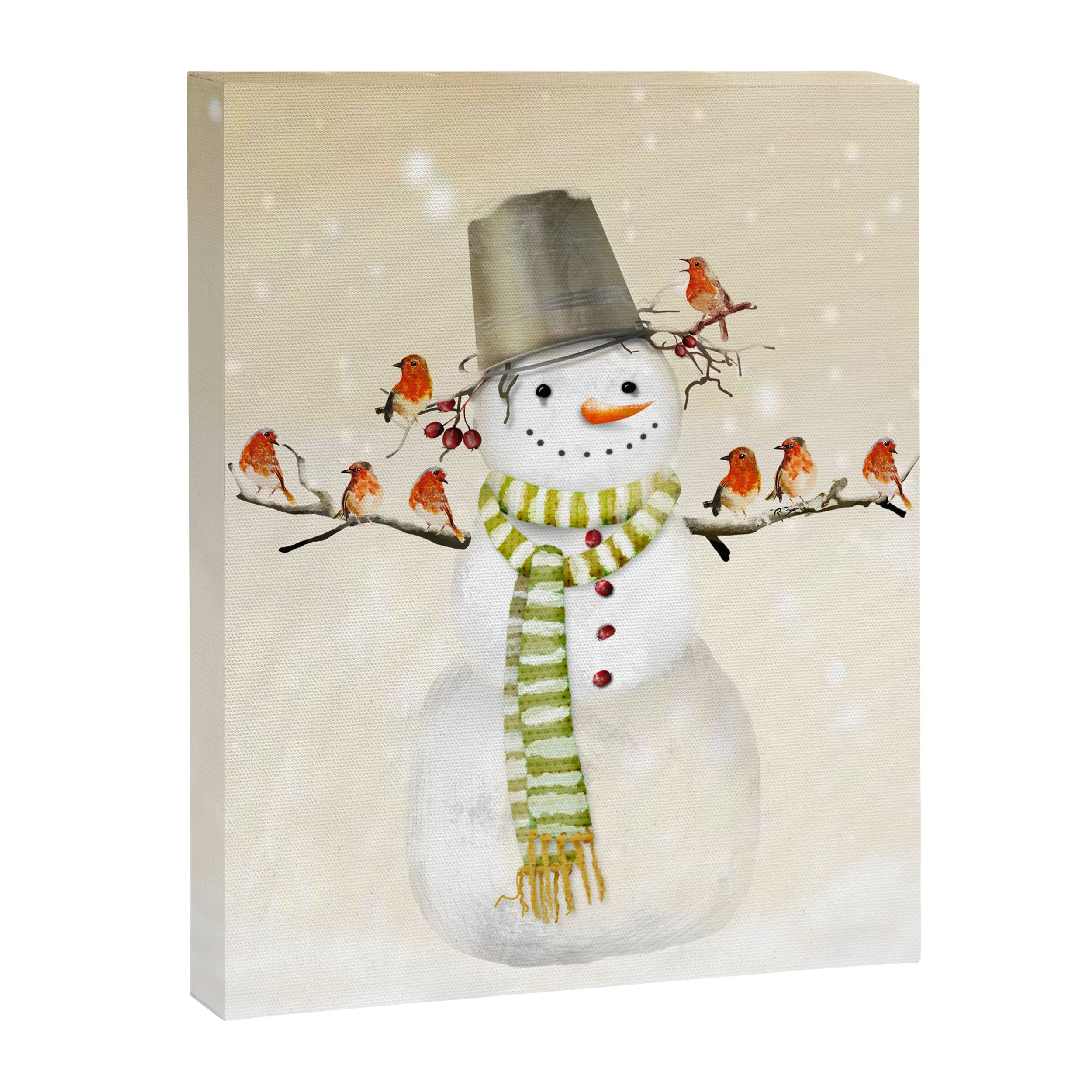 Snowman and Birds Canvas Print Gallery Image 8