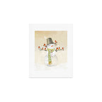 Snowman and Birds Art Print Gallery Image 1