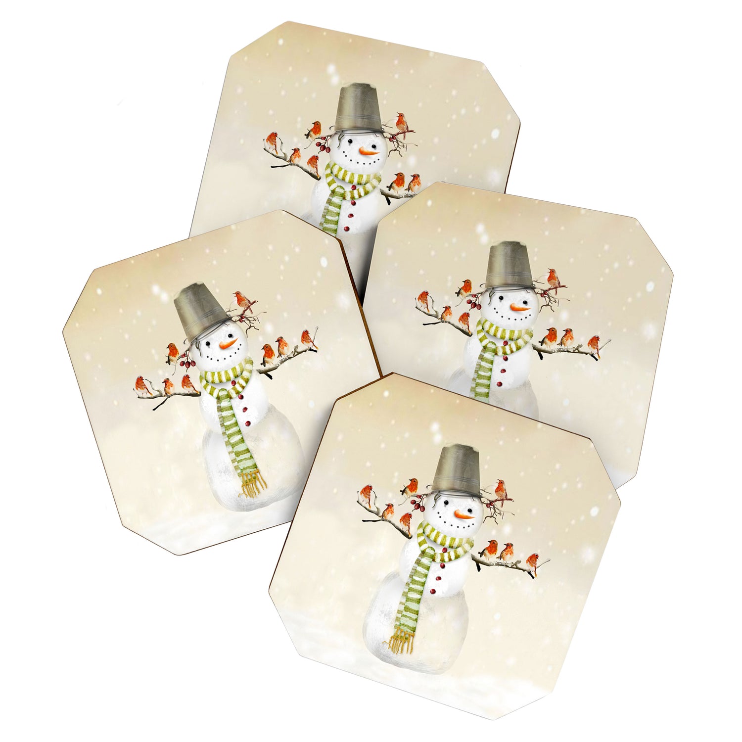 Snowman and Birds Coaster Gallery Image 1