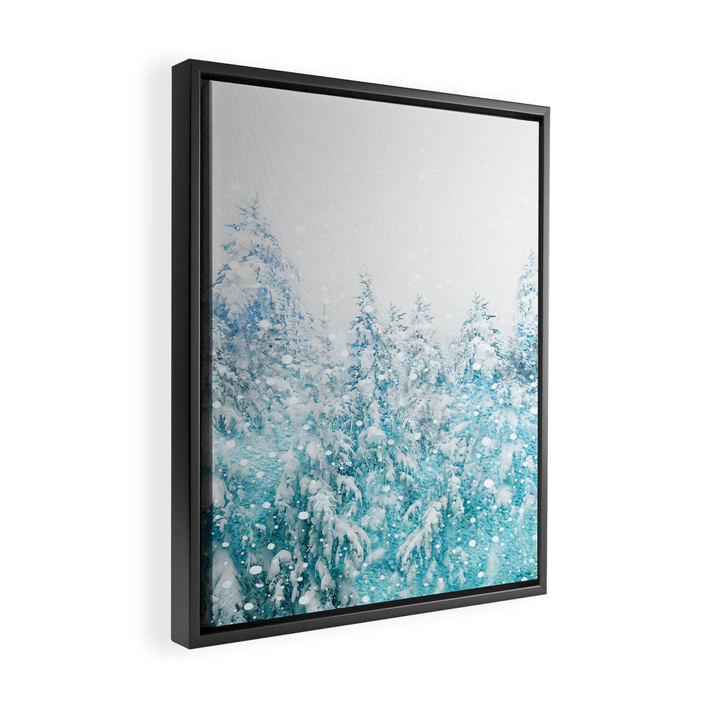Snowy Pines Framed Canvas Print Gallery Image 2