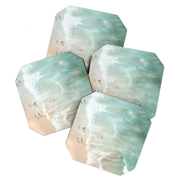 Soft Coastal Beach Scene Coaster Gallery Image 1