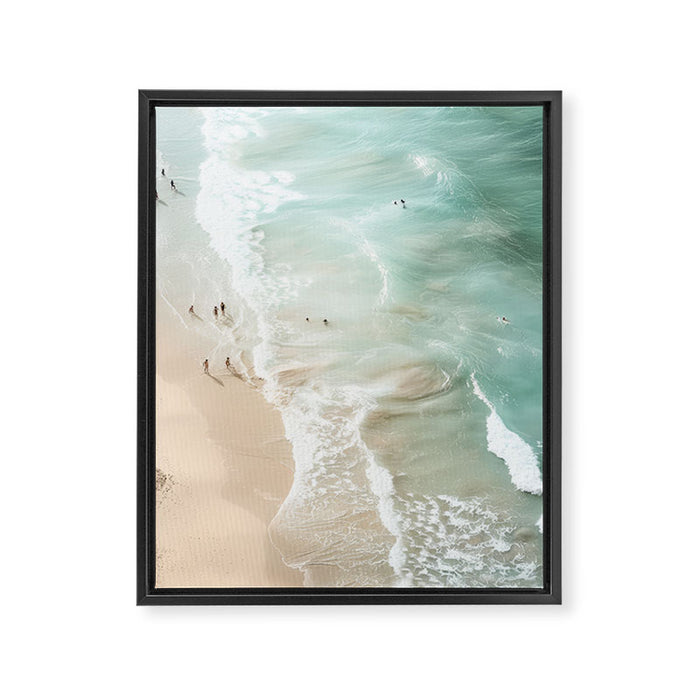 Soft Coastal Beach Scene Framed Canvas Print Gallery Image 1
