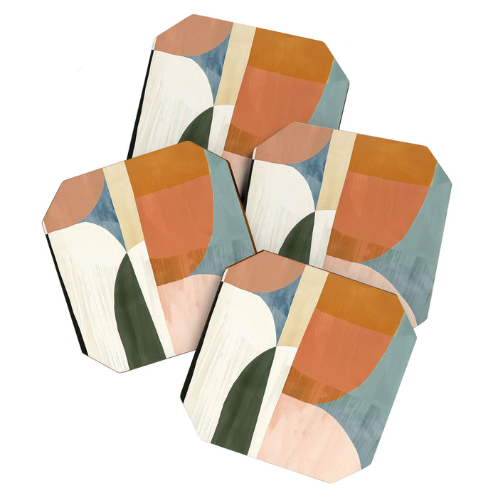 Soft Modern Abstract Shapes III Coaster Gallery Image 1
