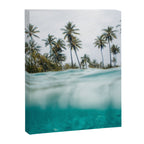 Split View Paradise - Ocean and Palm Tree Wall Art Canvas Print Gallery Image 6