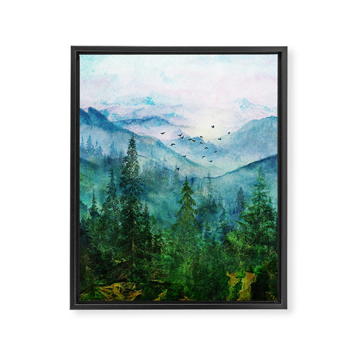 Spring Mountainscape Framed Canvas Print Gallery Image 1