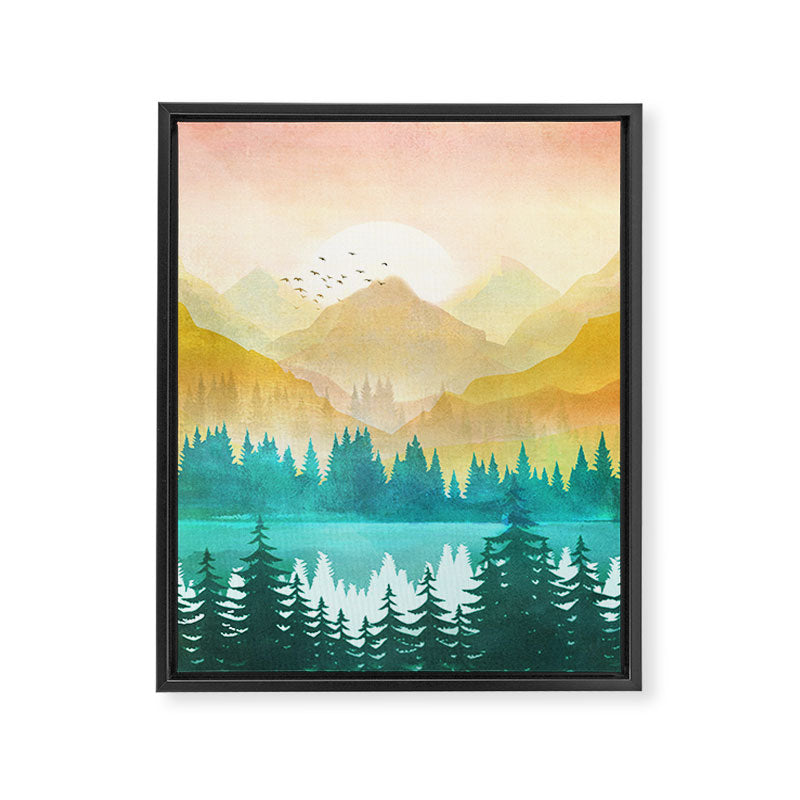Summer Mountain Sunrise Framed Canvas Print Gallery Image 8