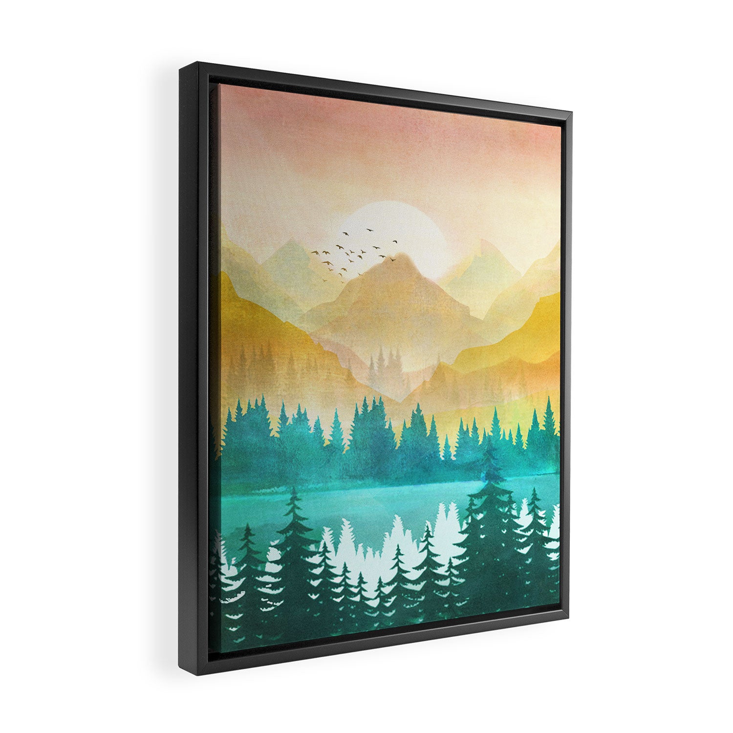 Summer Mountain Sunrise Framed Canvas Print Gallery Image 2