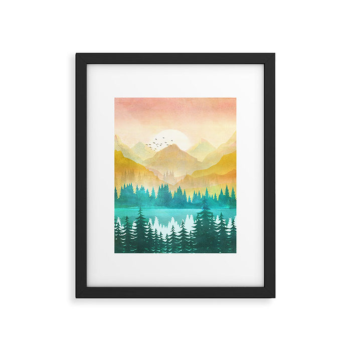 Summer Mountain Sunrise Framed Art Print Gallery Image 1