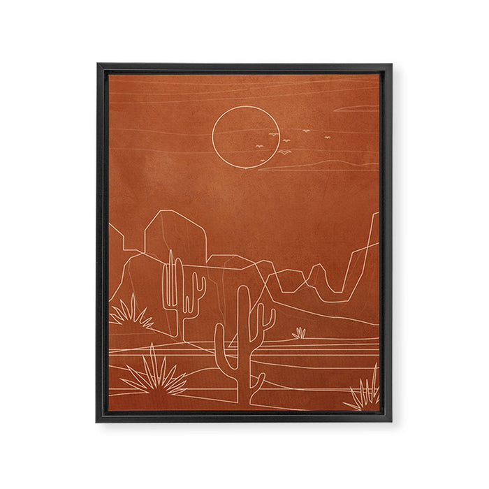 Sun over the Desert 3 Framed Canvas Print Gallery Image 1