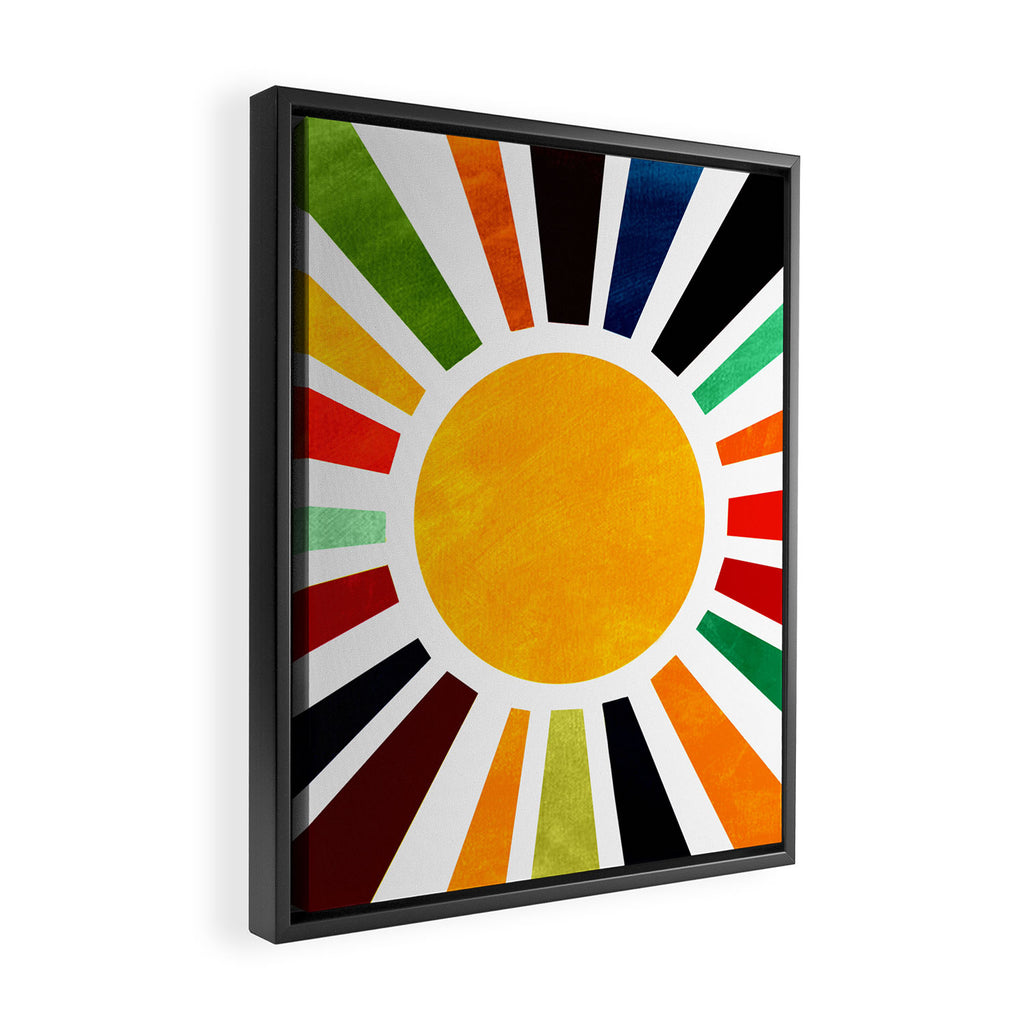 Sun Retro Art Framed Canvas Print Gallery Image 2