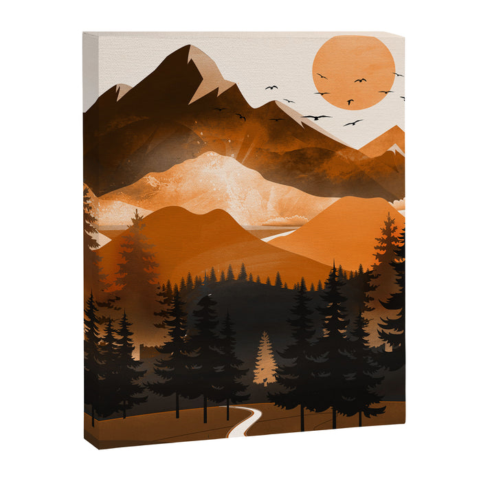 Sunshine over the peaceful mountainside Canvas Print Gallery Image 1