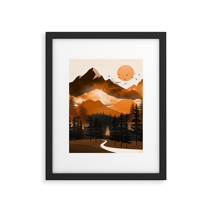 Sunshine over the peaceful mountainside Framed Art Print Gallery Image 1