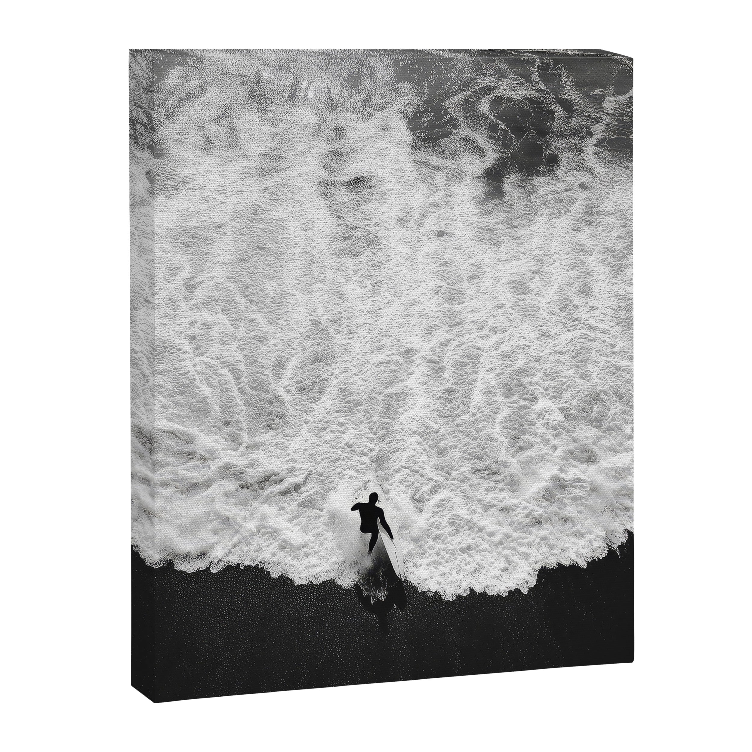 Surfer and Shore - Aerial Ocean Fine Art Print Canvas Print Gallery Image 6