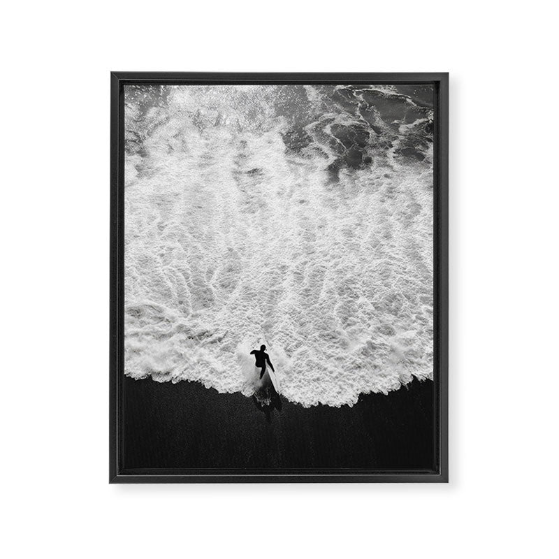 Surfer and Shore - Aerial Ocean Fine Art Print Framed Canvas Print Gallery Image 6