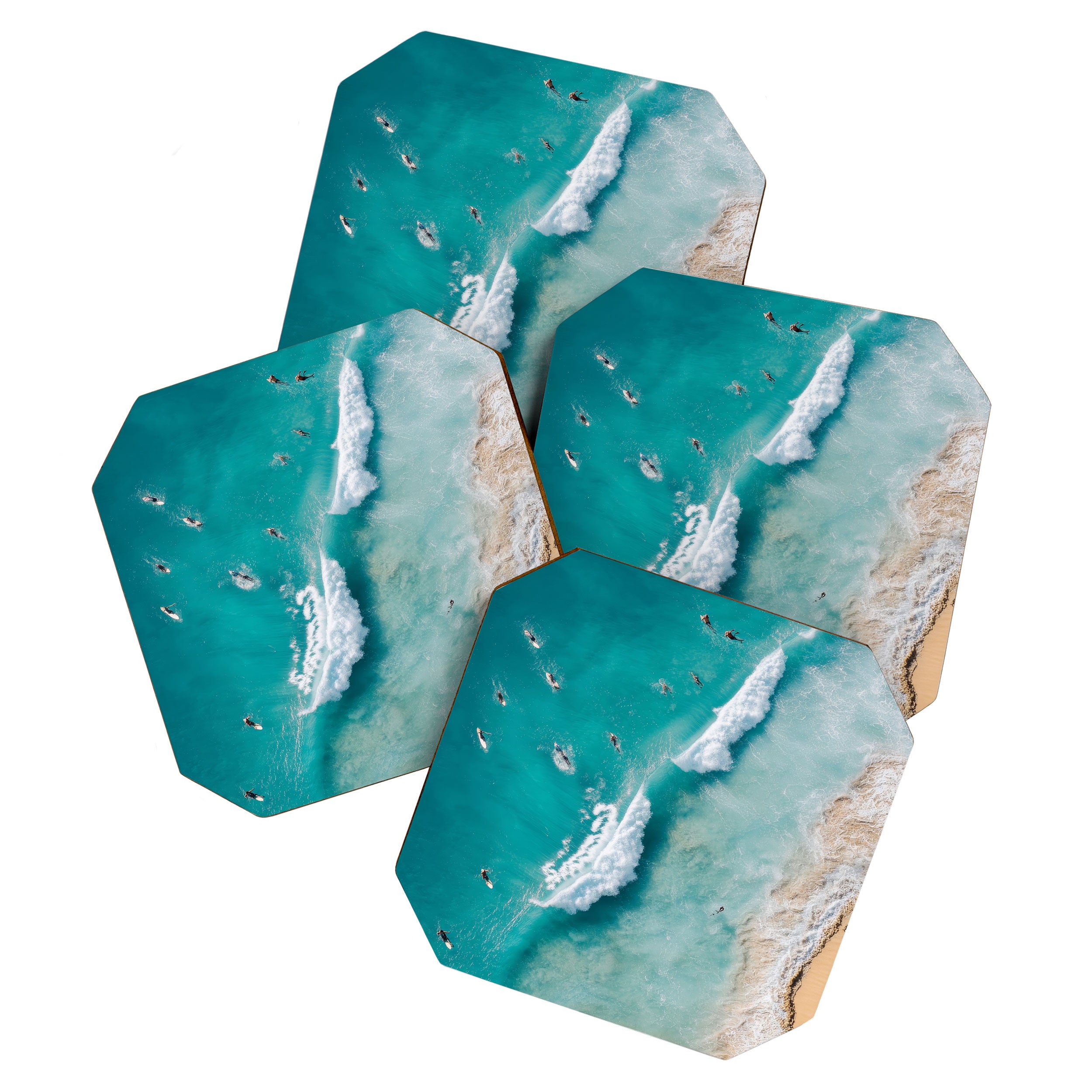 Surfers in Blue Waves Coaster Gallery Image 1