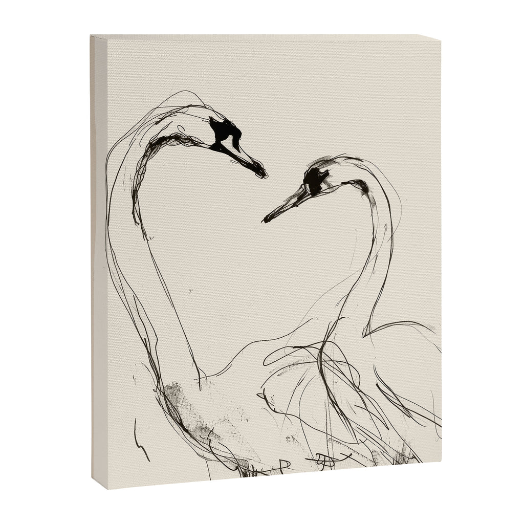 Swans in Ink - Elegant Minimalist Art Canvas Print Gallery Image 6
