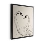 Swans in Ink - Elegant Minimalist Art Framed Canvas Print Gallery Image 2