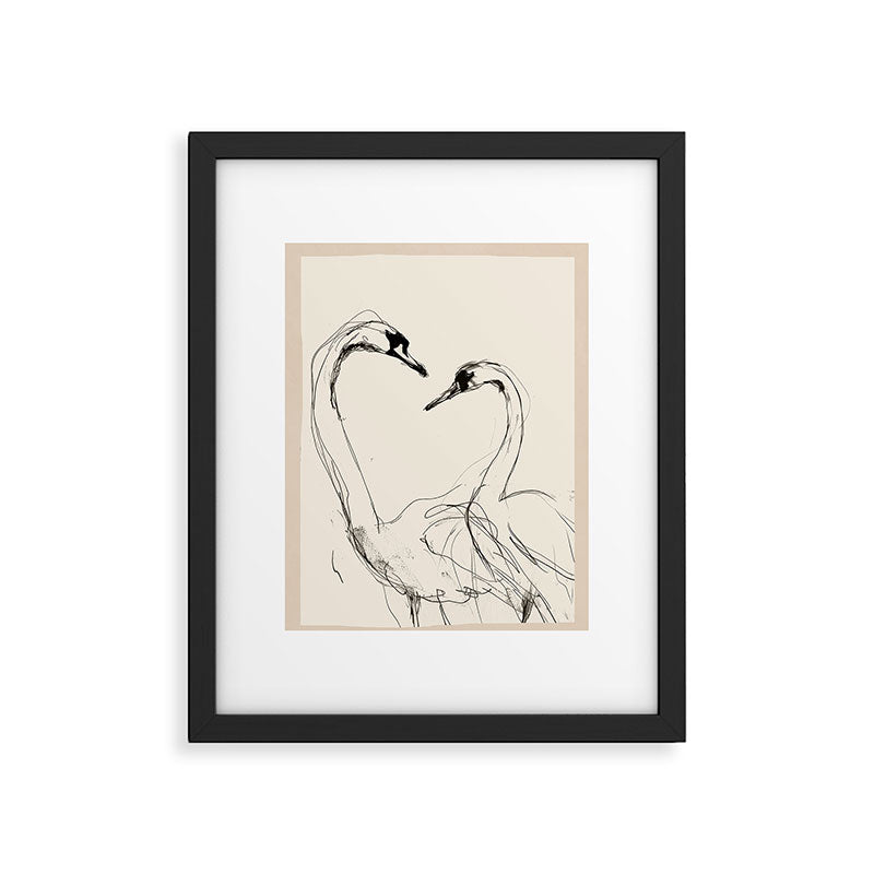 Swans in Ink - Elegant Minimalist Art Framed Art Print Gallery Image 5