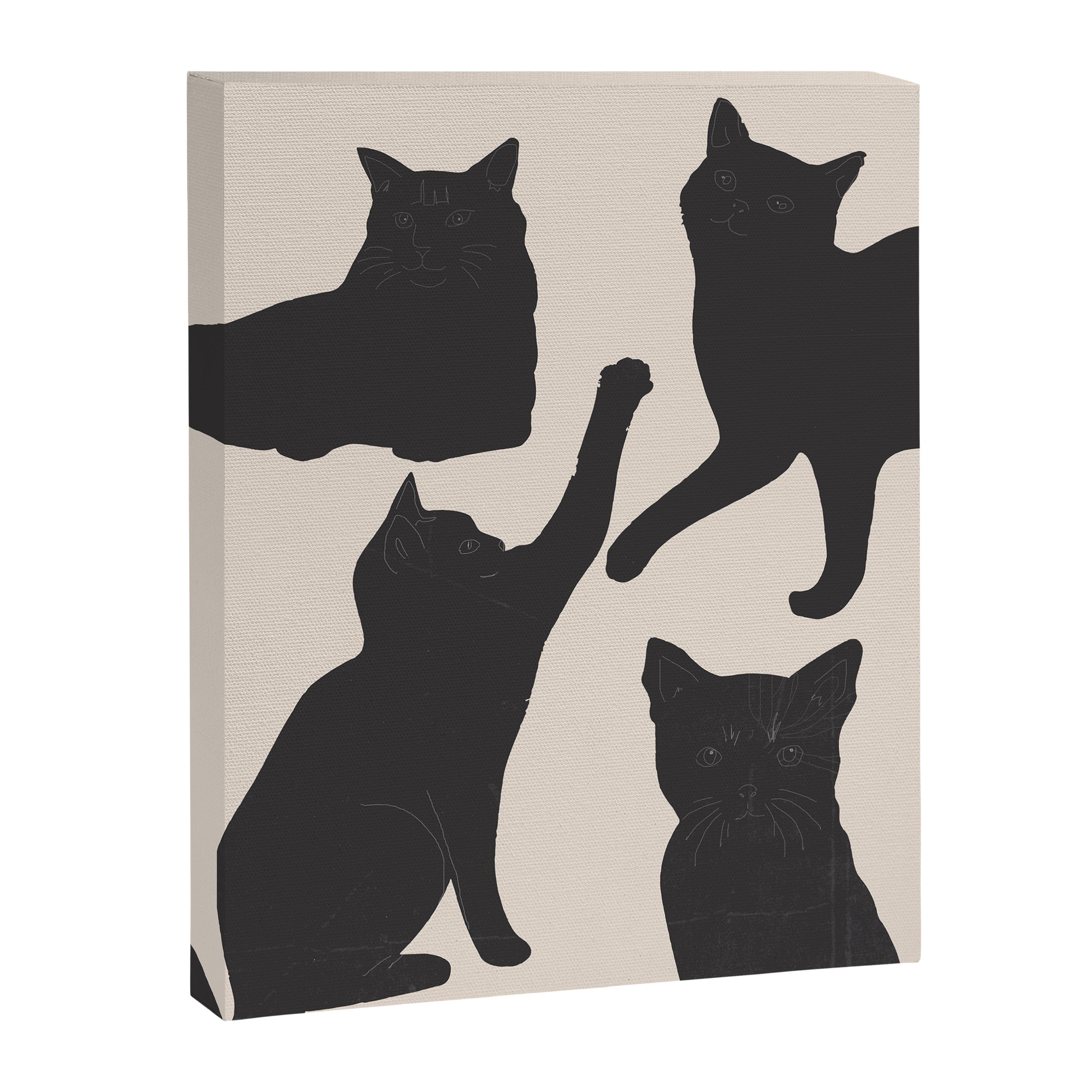 The Abstract Black Cats Canvas Print Gallery Image 6