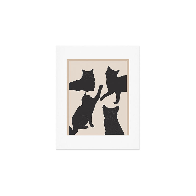 The Abstract Black Cats Art Print Gallery Image 1
