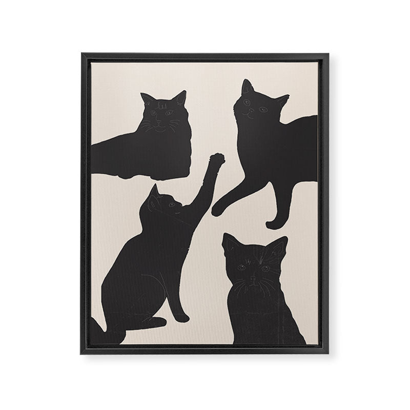 The Abstract Black Cats Framed Canvas Print Gallery Image 6
