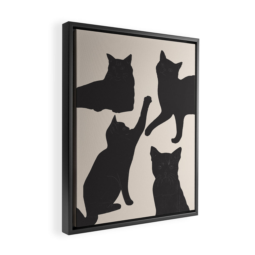 The Abstract Black Cats Framed Canvas Print Gallery Image 2