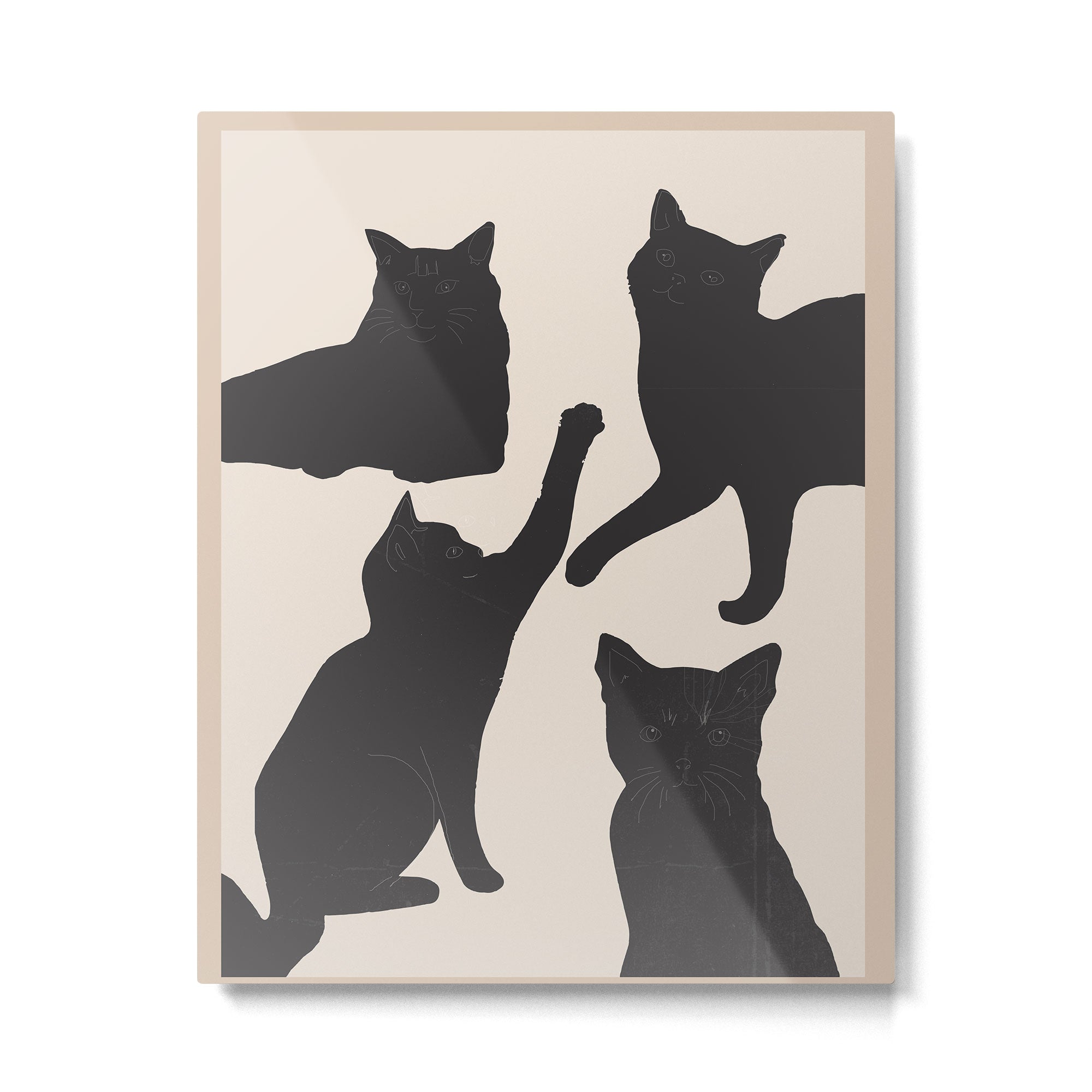 The Abstract Black Cats Metal Print Gallery Image 4