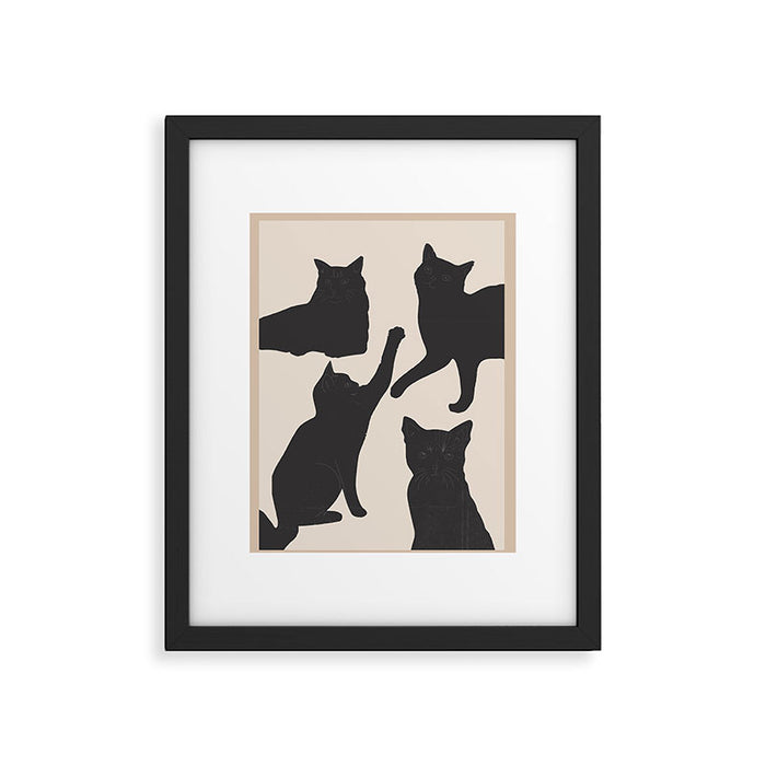 The Abstract Black Cats Framed Art Print Gallery Image 1
