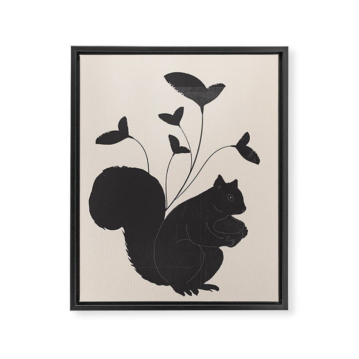 The Abstract Black Squirrel Framed Canvas Print Gallery Image 1