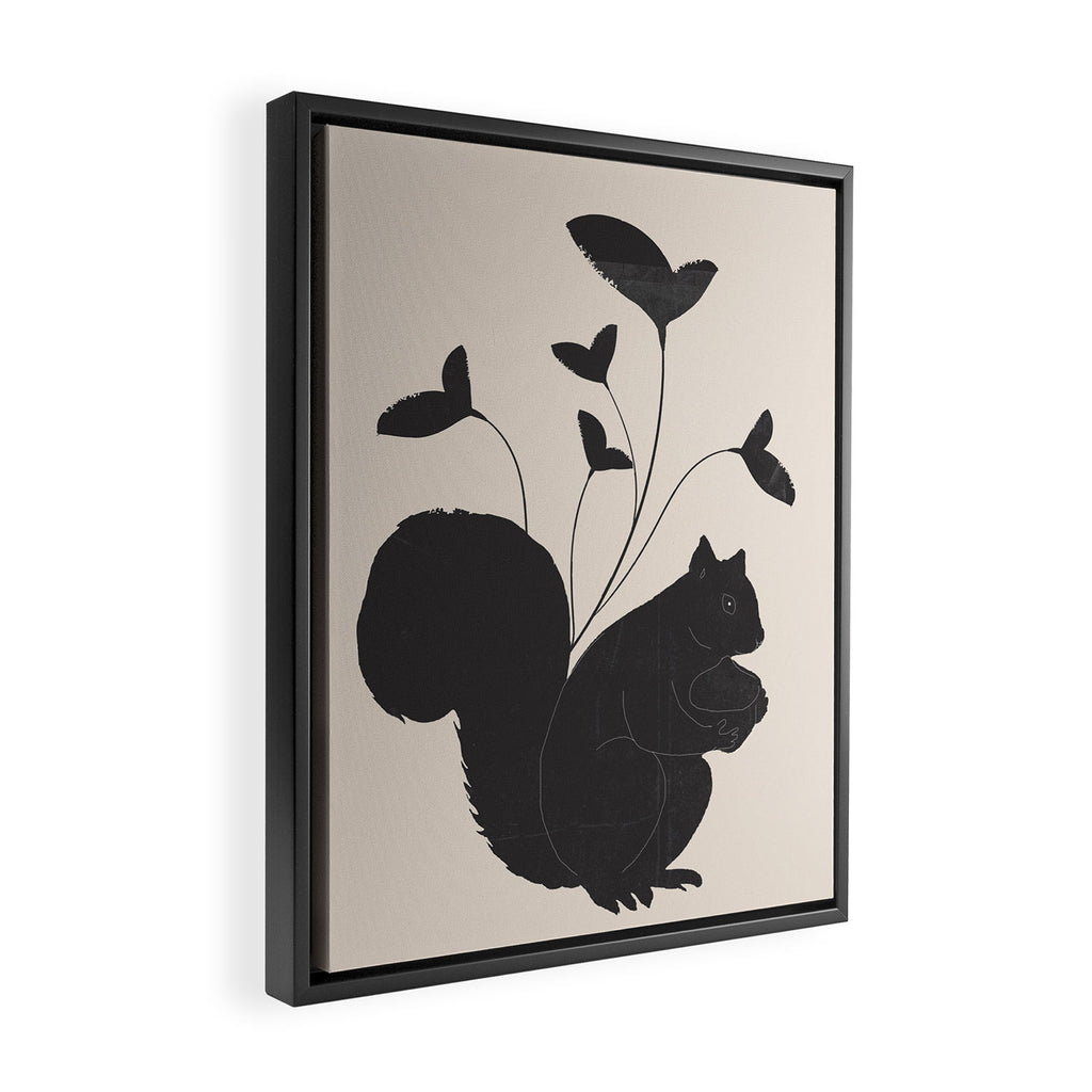 The Abstract Black Squirrel Framed Canvas Print Gallery Image 2