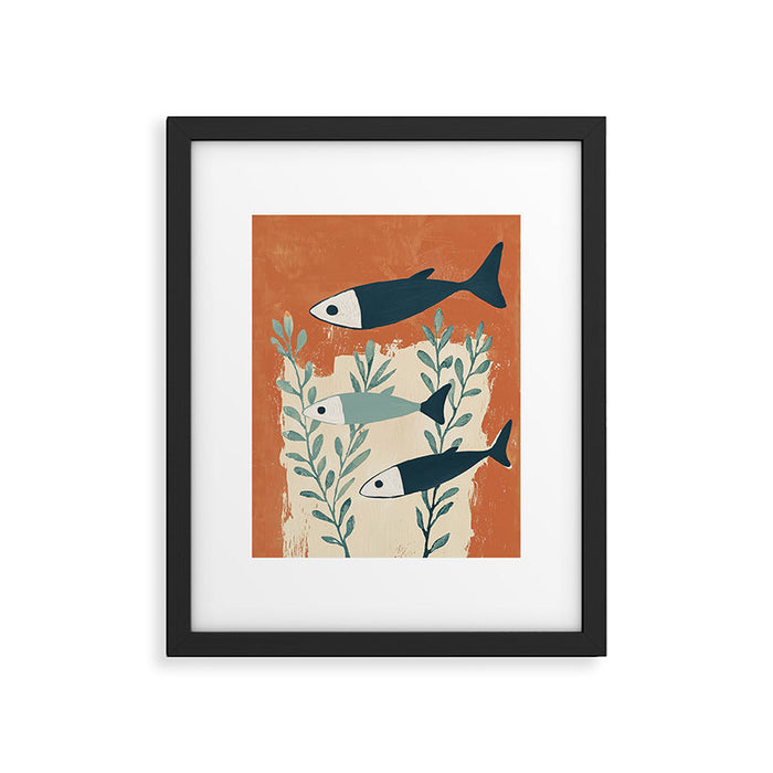 Three Swimming Fish Framed Art Print Gallery Image 1