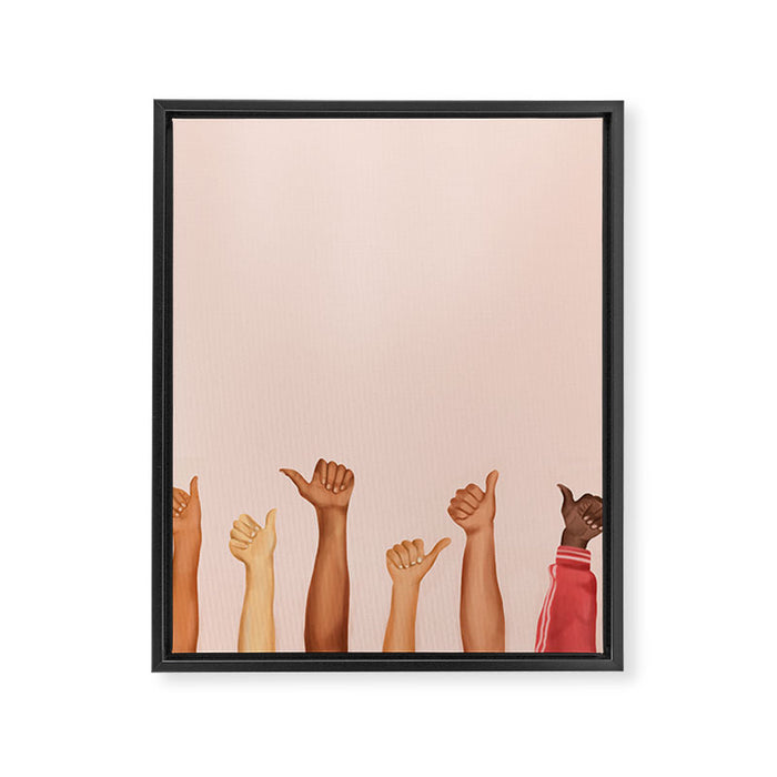 Thumbs Up Framed Canvas Print Gallery Image 1