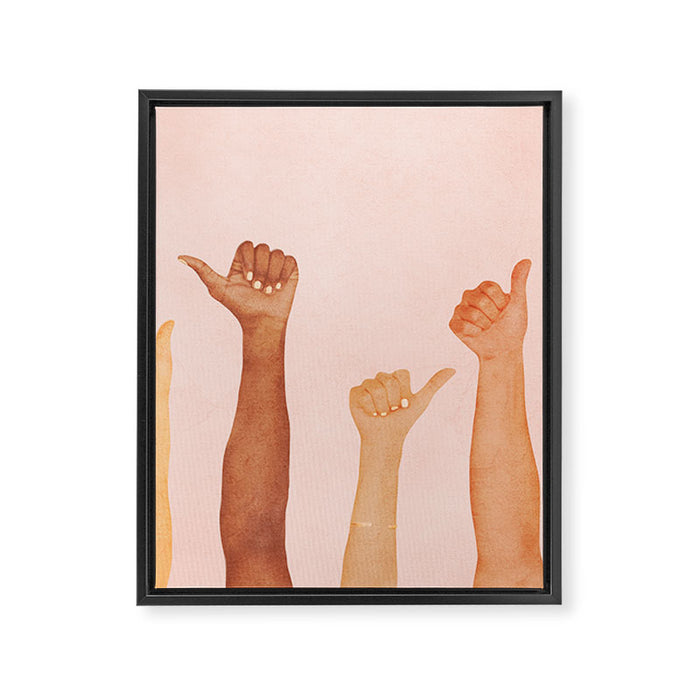 Thumbs Up Framed Canvas Print Gallery Image 1