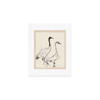 Two Geese - Minimalist Drawing Art Print Gallery Image 1