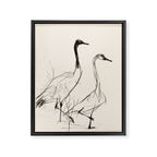 Two Geese - Minimalist Drawing Framed Canvas Print Gallery Image 6
