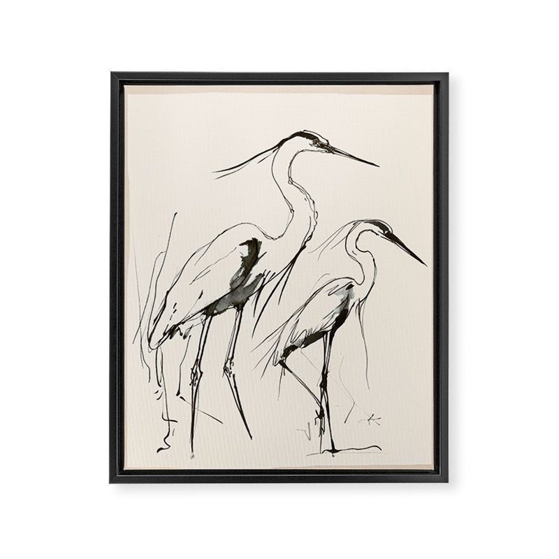 Two Herons Framed Canvas Print Gallery Image 6