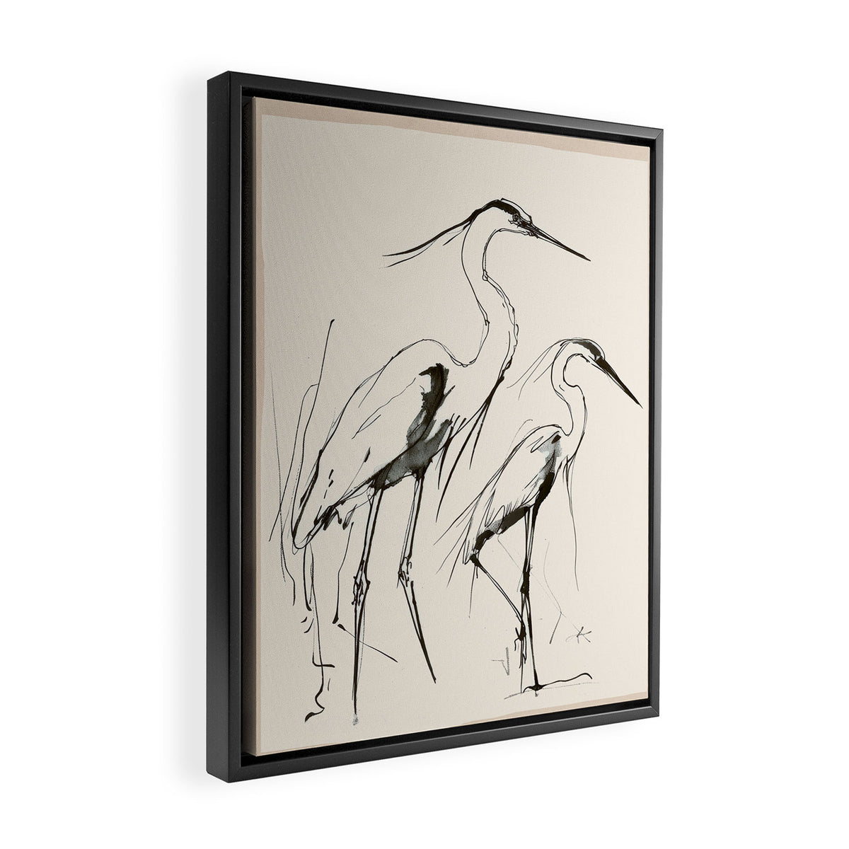 Two Herons Framed Canvas Print Gallery Image 2