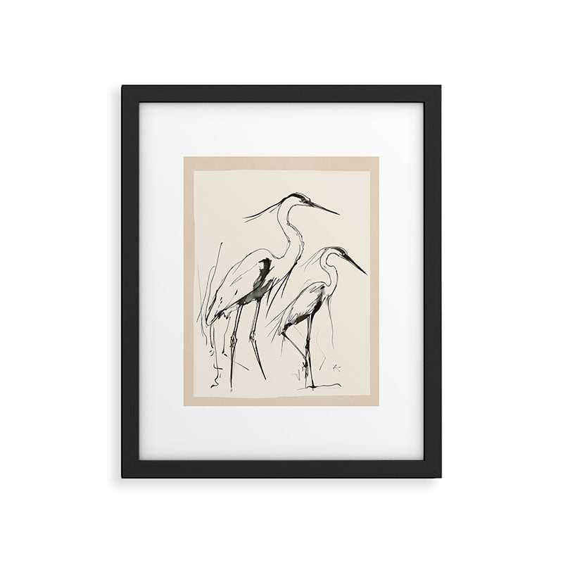 Two Herons Framed Art Print Gallery Image 4