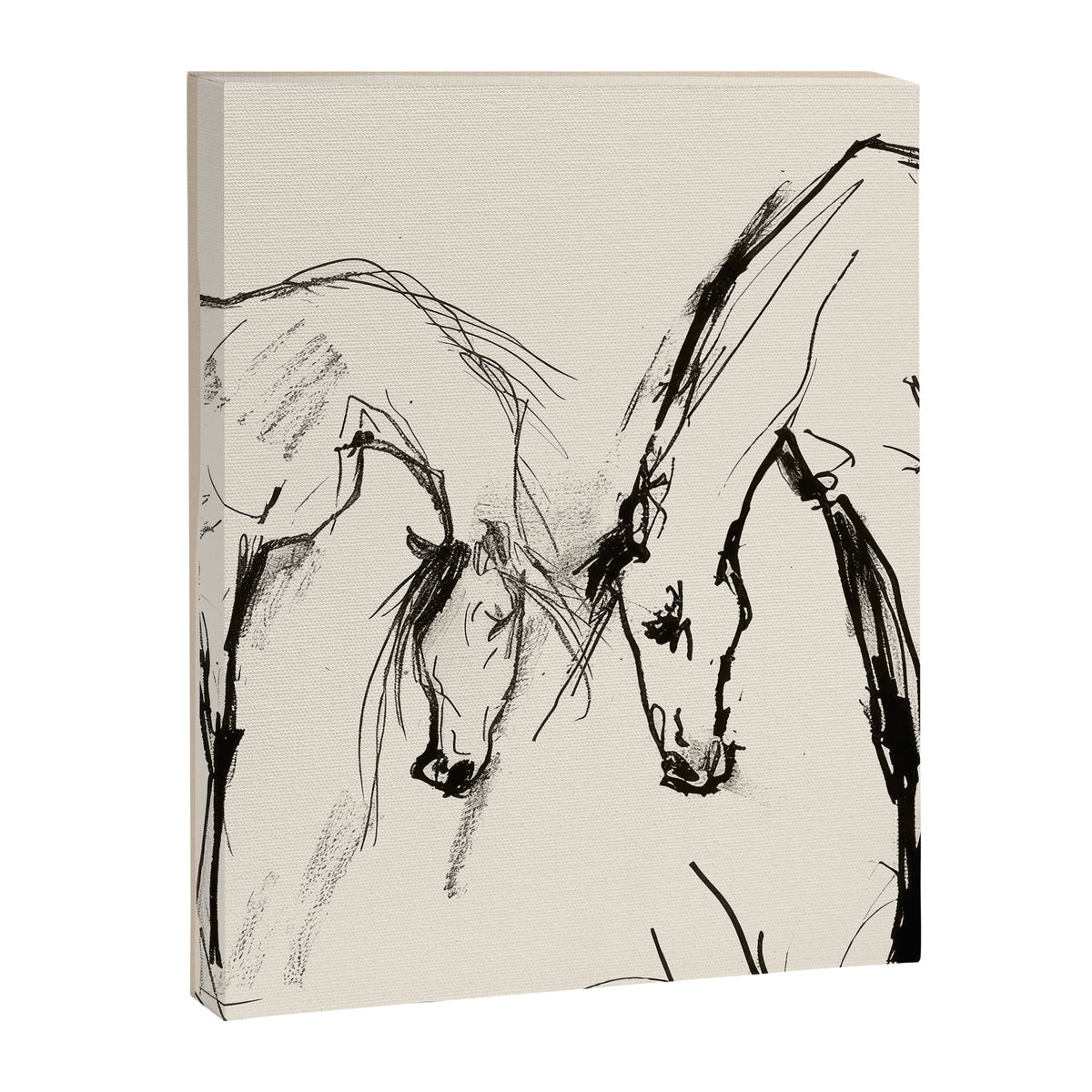 Two Horses - Minimal Line Drawing Canvas Print Gallery Image 6