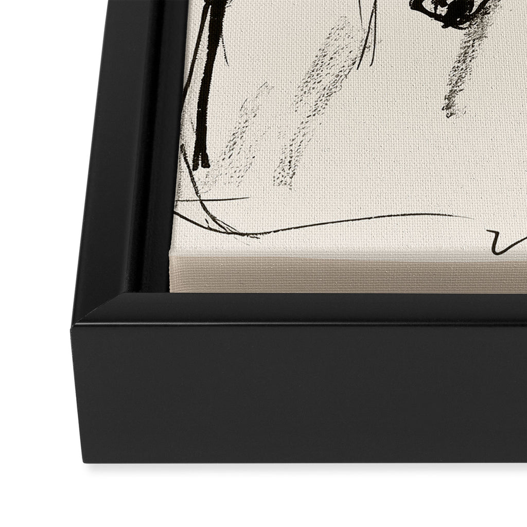 Two Horses - Minimal Line Drawing Framed Canvas Print Gallery Image 3