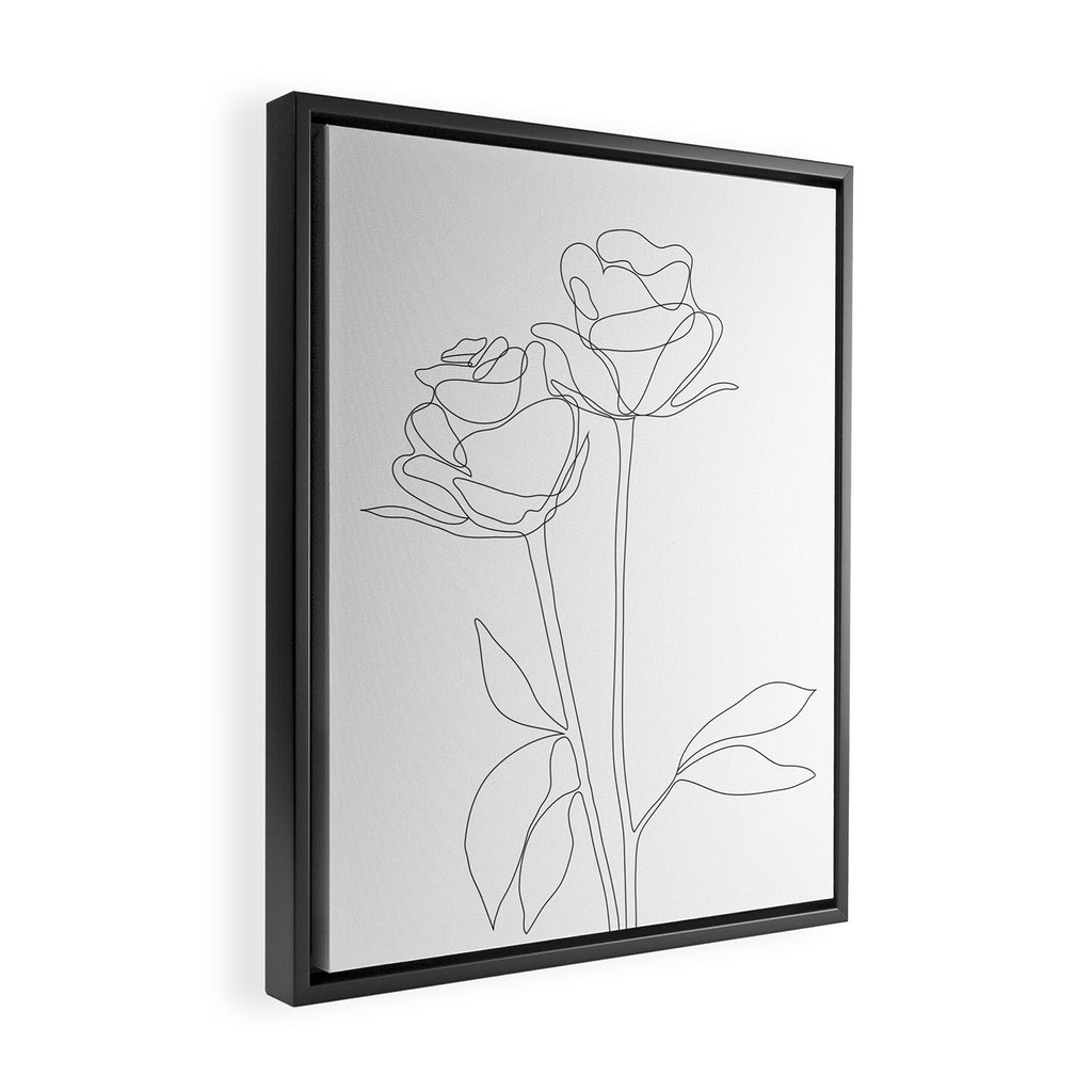 Two Minimal Roses Framed Canvas Print Gallery Image 2