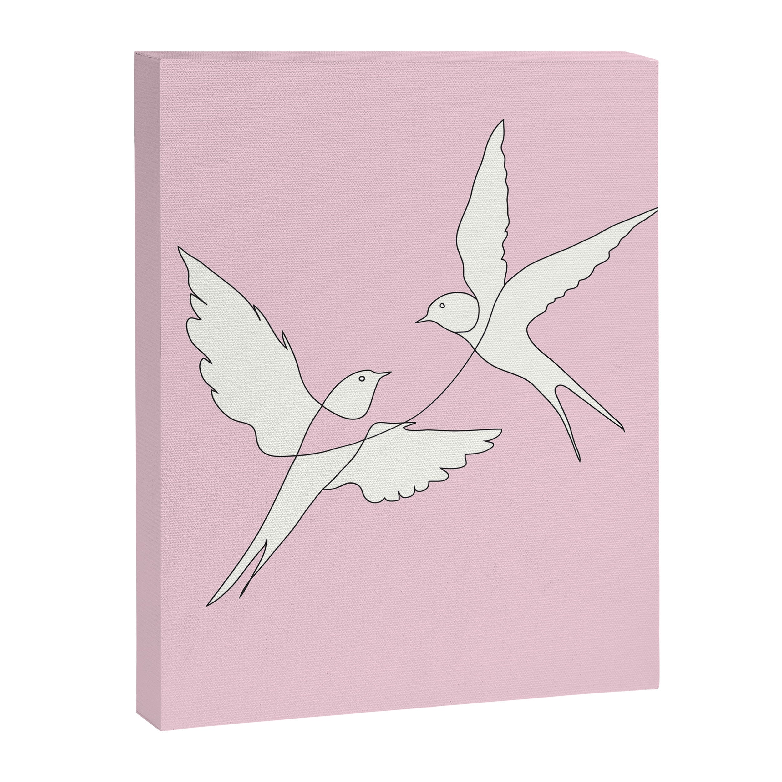 Two Swallows Line Art Canvas Print Gallery Image 6