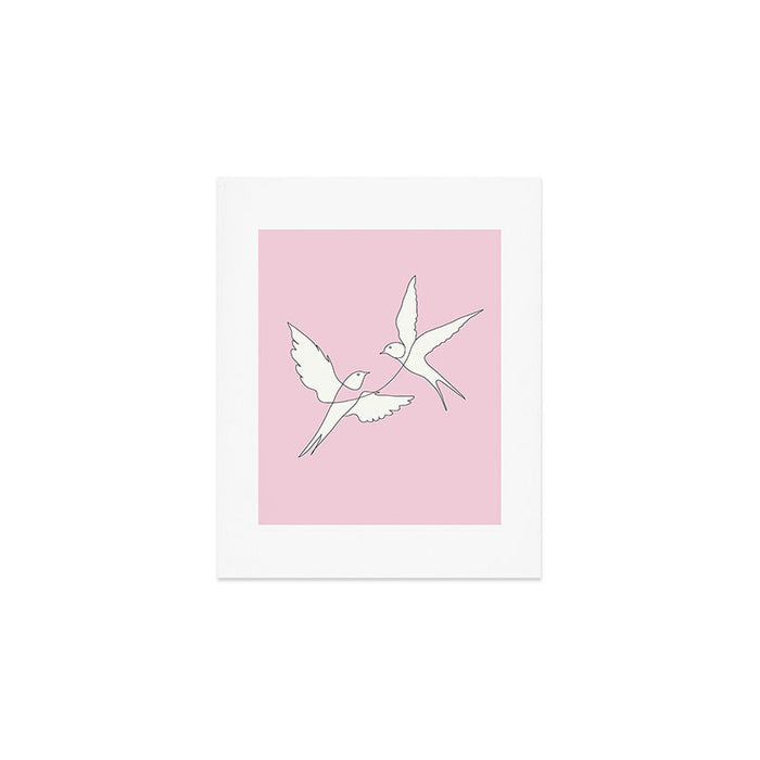 Two Swallows Line Art Art Print Gallery Image 1