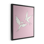 Two Swallows Line Art Framed Canvas Print Gallery Image 2